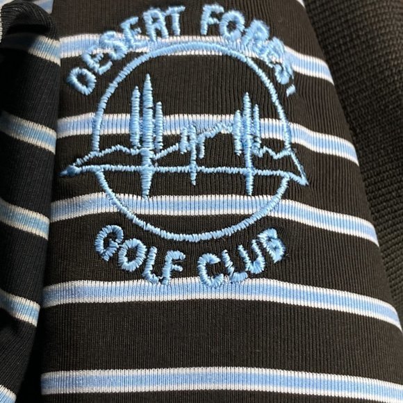 RLX Ralph Lauren Men's Large L Black Blue Striped Performance Golf Polo Shirt - Picture 3 of 5